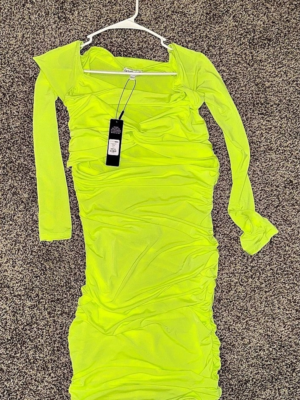 Fashion Nova Kristal Midi Dress Ruched Green Size Medium